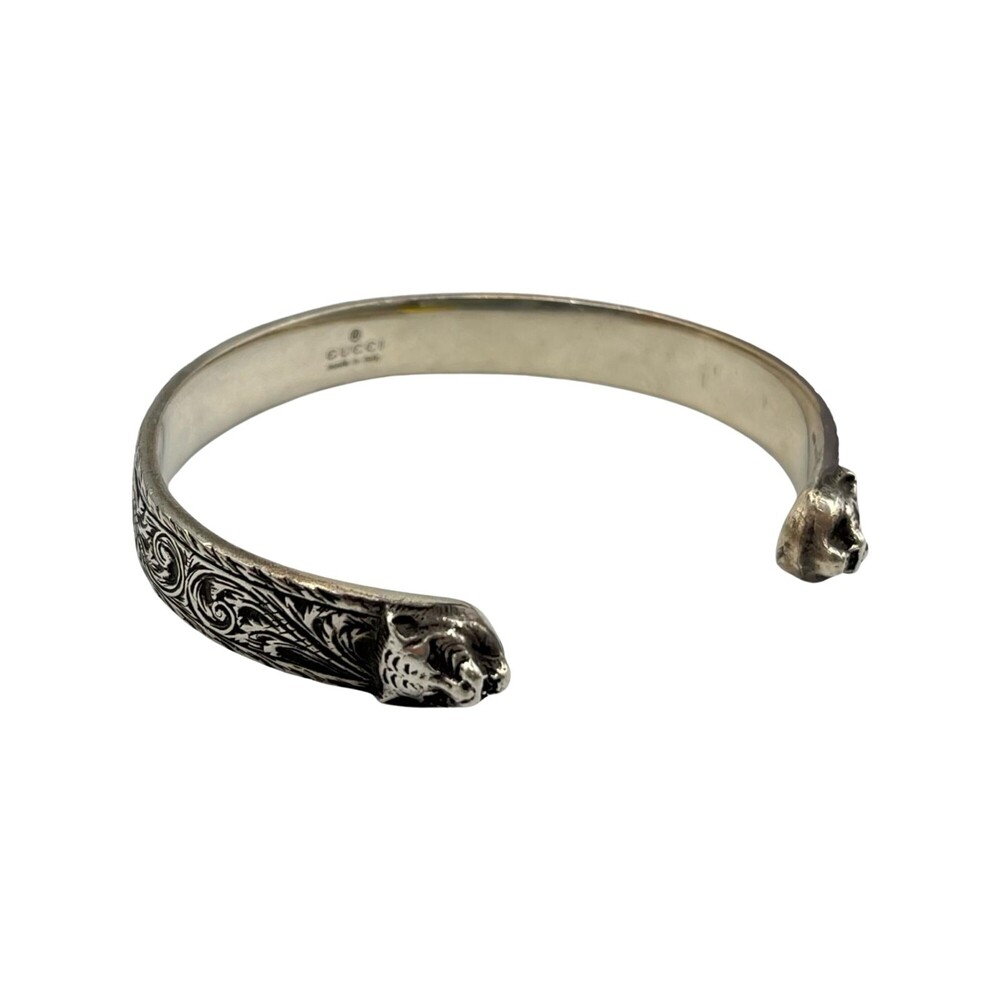 Gucci Interlocking Cat Head/Tiger Head Bangle In … - image 1